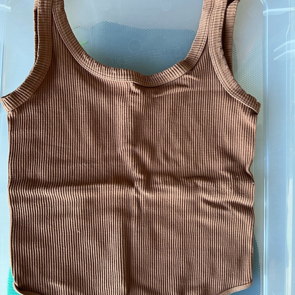 Tan Ribbed bodysuit